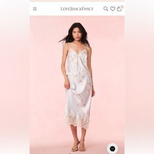 LoveShackFancy Size M White and Pink Midi Set